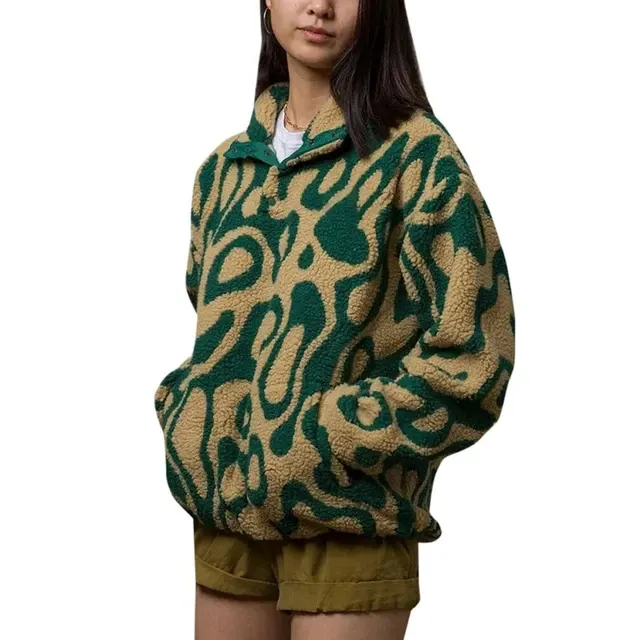 Sherpa-Fleecejacke mit Reißverschluss für Damen 3