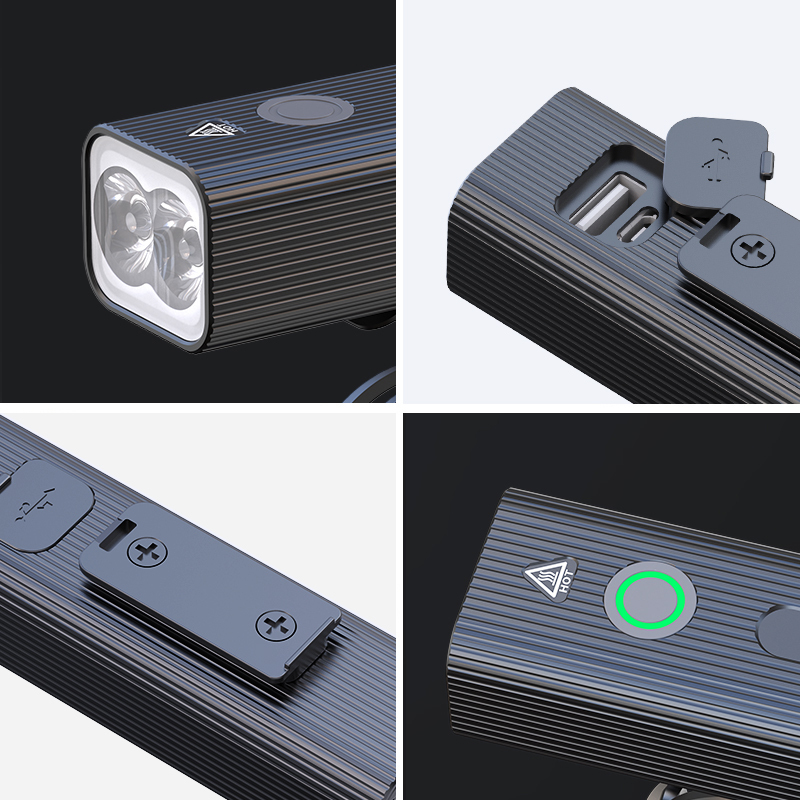 Wasserdichte LED-Fahrradleuchten-Set aus Aluminium 4