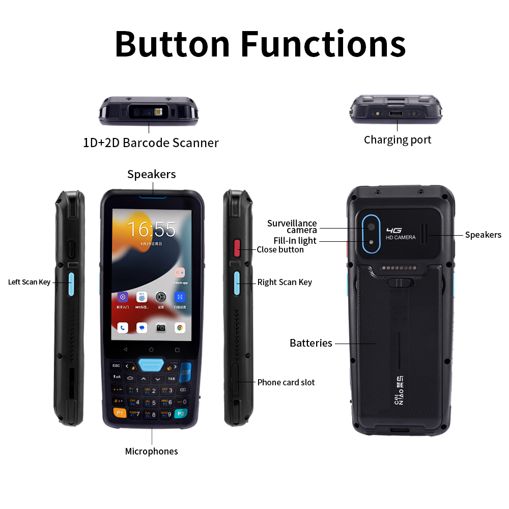 Robuster Android-Datensammler mit 2D-Barcode-Leser 4