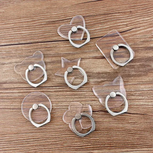 Runder Katzen-Fingerring-Handyhalter, transparent 2