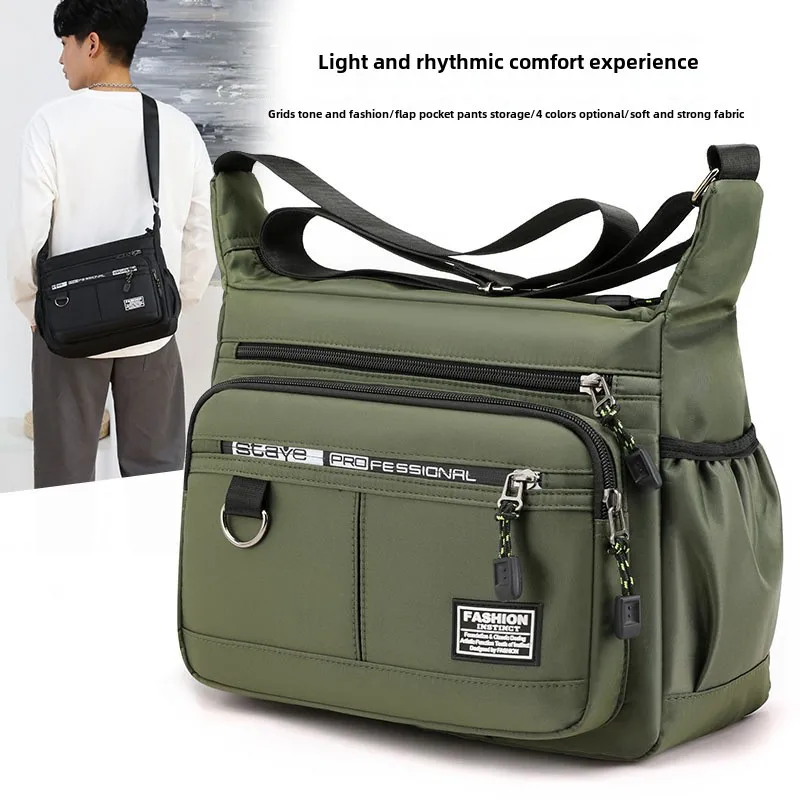 Große Oxford-Schultertasche für Herren, mehrschichtig 2