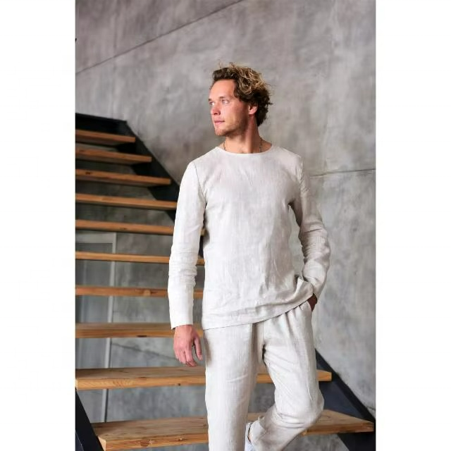 Leinen-Langarmshirt für Herren, lockere Passform 4