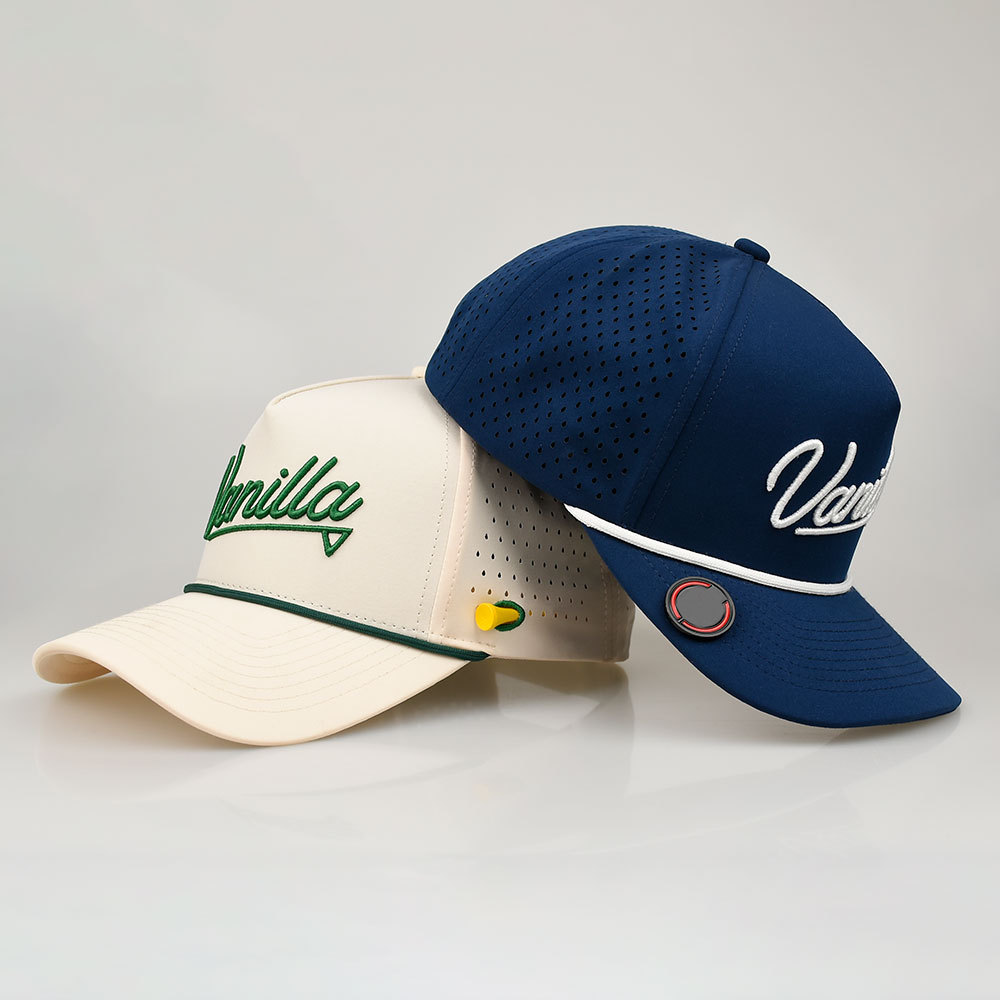 Atmungsaktive Golfkappe mit Gummipatch