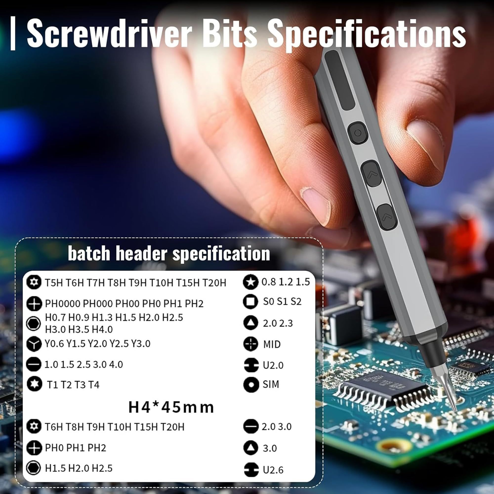 Elektrischer Schraubendreher mit 64 Bits 4