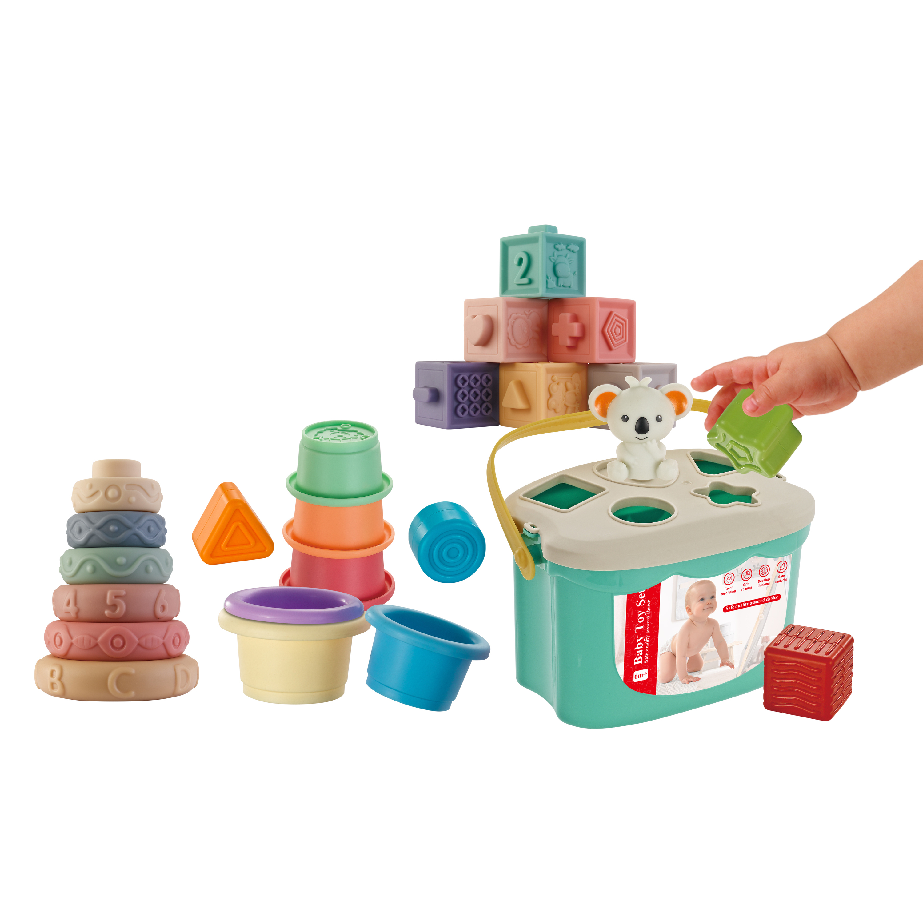 4-in-1 Badespielzeug Set aus Kunststoff