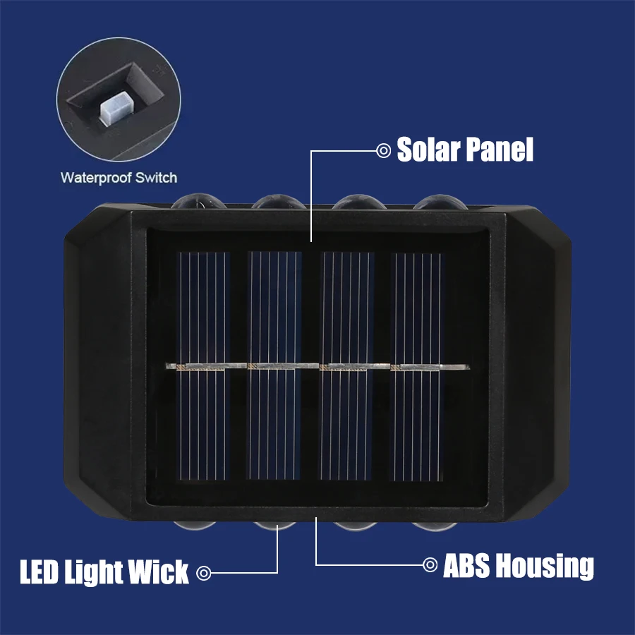 Solar-Wandleuchte für Außen, wasserdicht 3