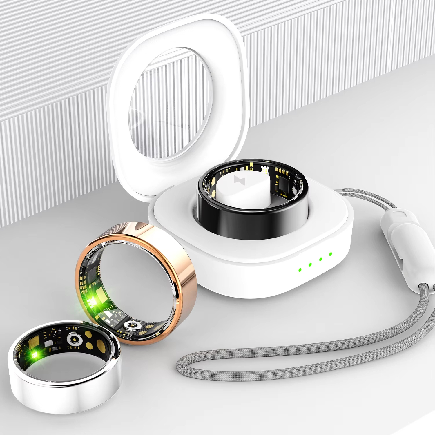 Smart Ring Edelstahl IP68 Fitness-Tracker