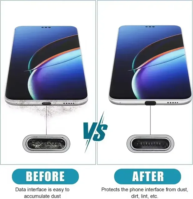 6er Silikon Staubstöpsel-Set USB-C 4