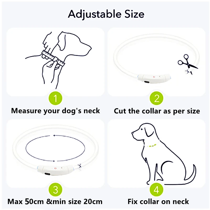 LED Nylon Hundehalsband Leuchtend Verstellbar 3