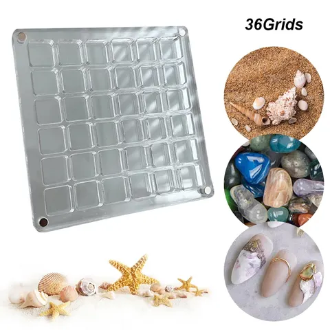 Acryl-Muschelvitrine mit 36 Fächern