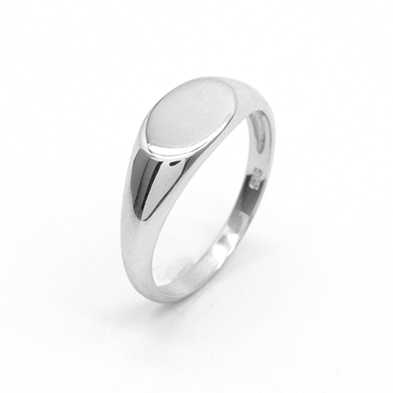 Ovaler Siegelring aus 925er Silber, Gravierbar