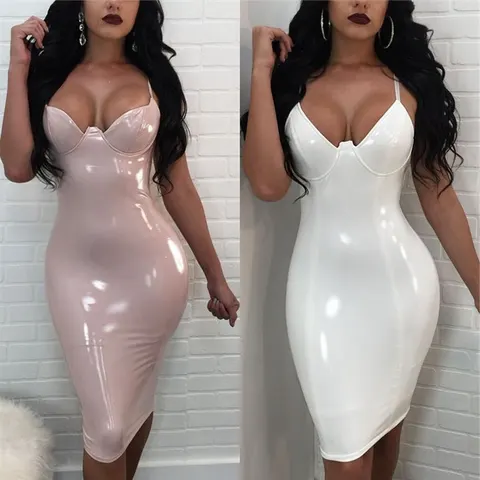 Damen V-Ausschnitt Kleid