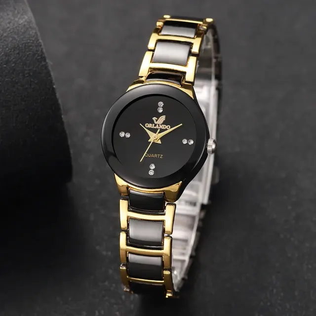 Strass-Damenuhr mit Edelstahlband 4