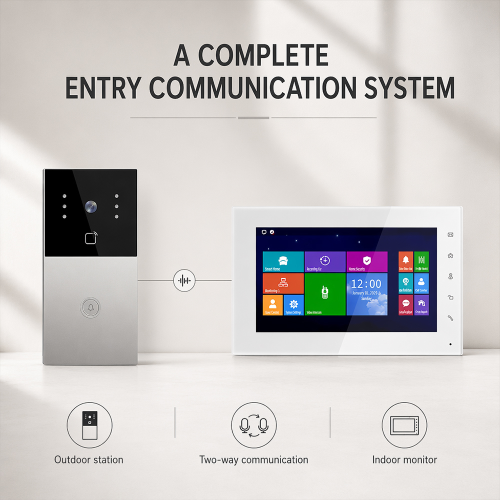 Smarte Video-Türsprechanlage mit 7-Zoll-Touchscreen 4