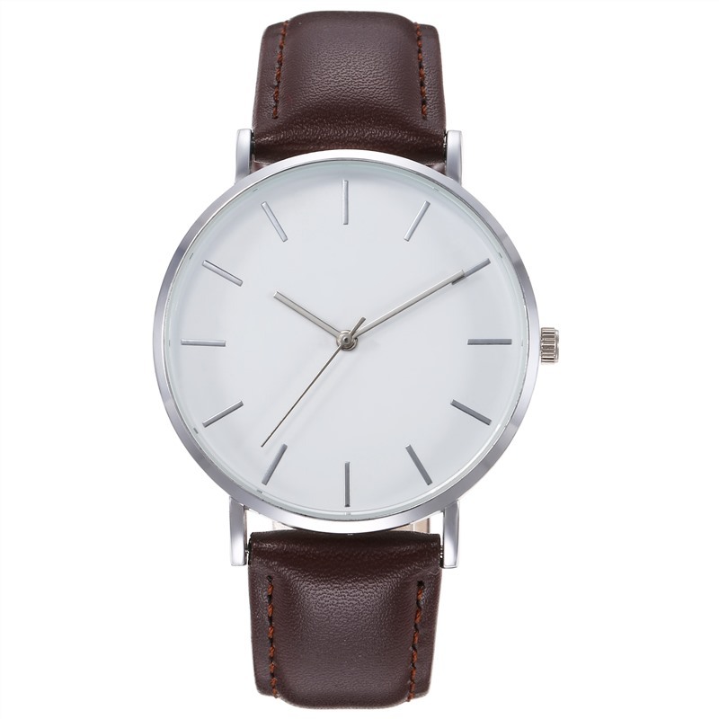 Schlichte Lederarmband-Uhr, 40 mm 3