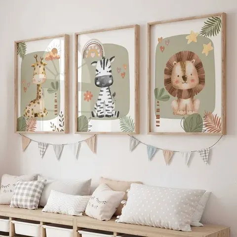 Tier-Leinwand-Wandbild-Set