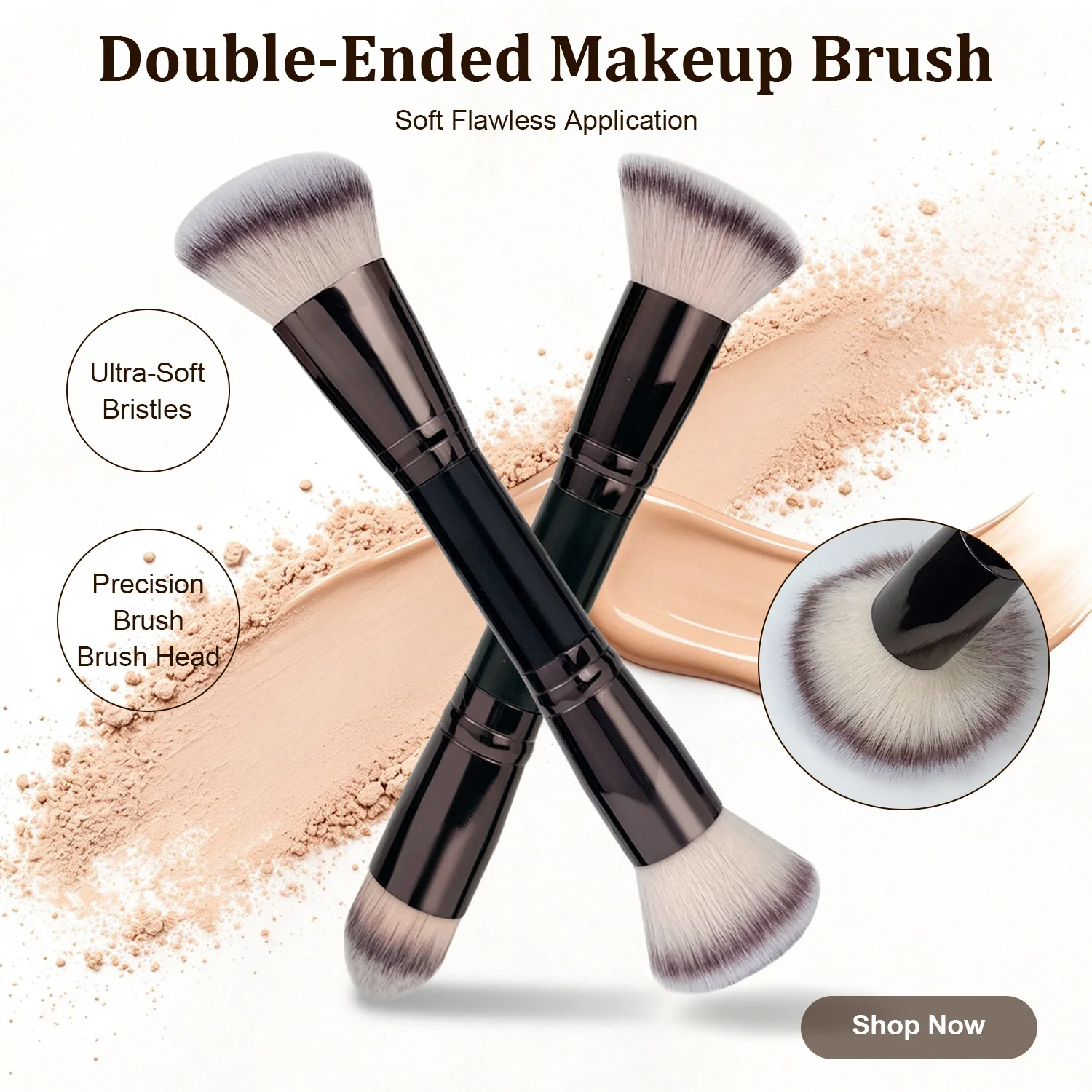 6-teiliges Make-up-Pinselset mit Doppelkopf 3
