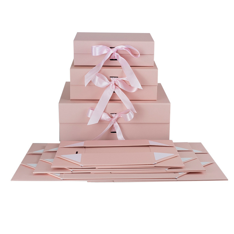Partygeschenkbox Rosa-Weiß mit Schleife 2