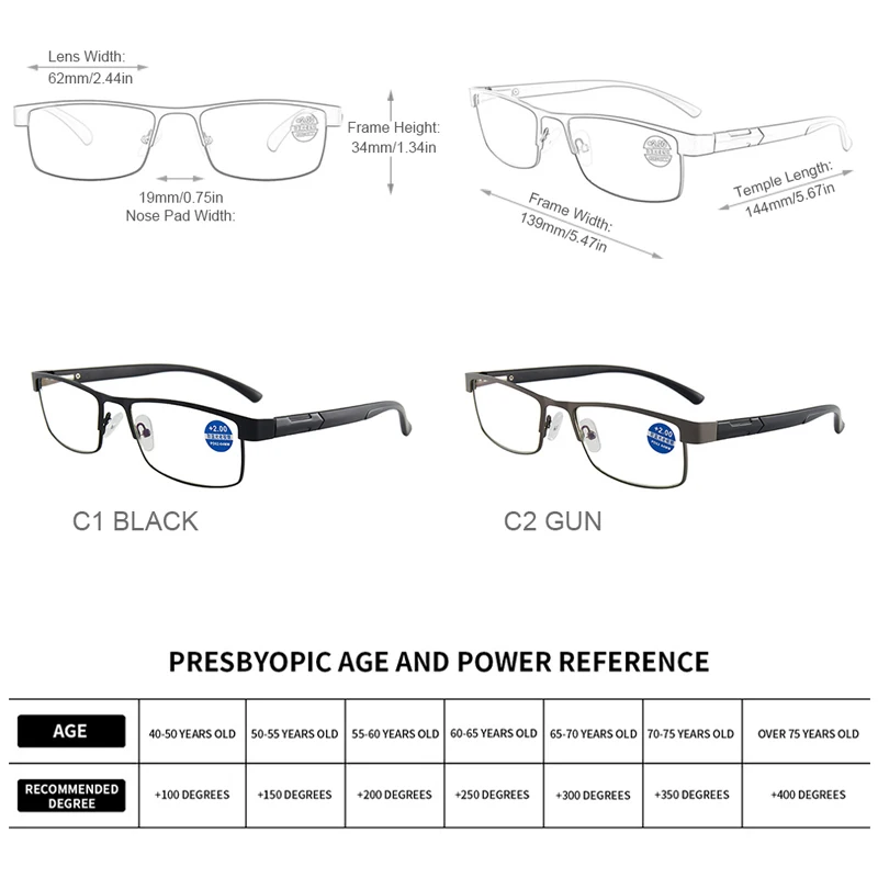 Edelstahl-Geschäftslesebrille mit Blaulichtfilter 3