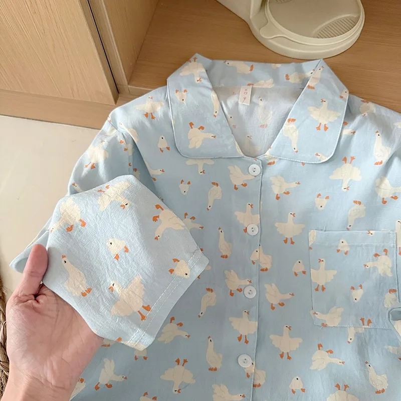 Kawaii Damen Pyjama-Set mit Gänsemotiv 2