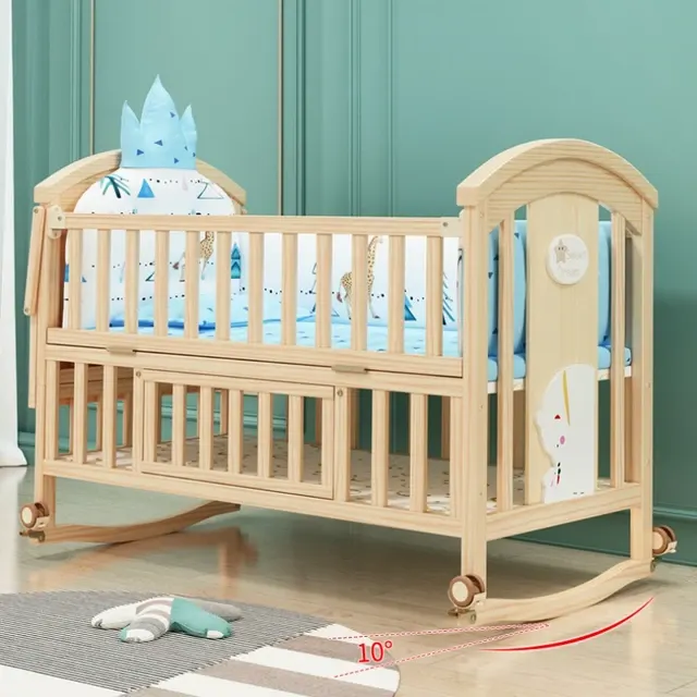 Massivholz Babybett 4
