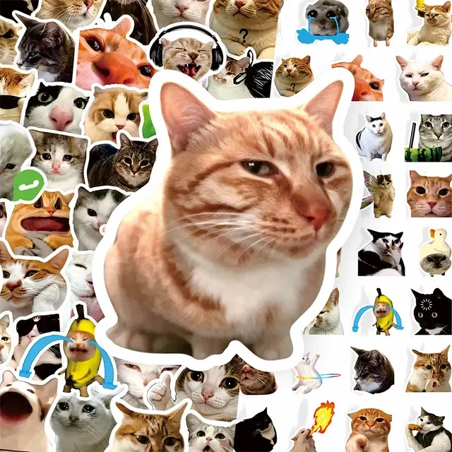 Wasserdichte Katzen-Meme Cartoon-Sticker Set 4