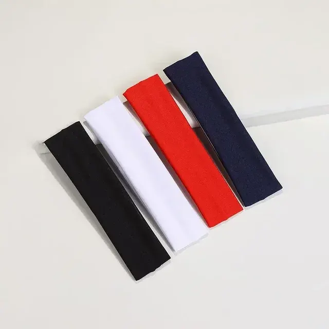 Elastisches Sport-Stirnband, 4 Stück, Einfarbig 2