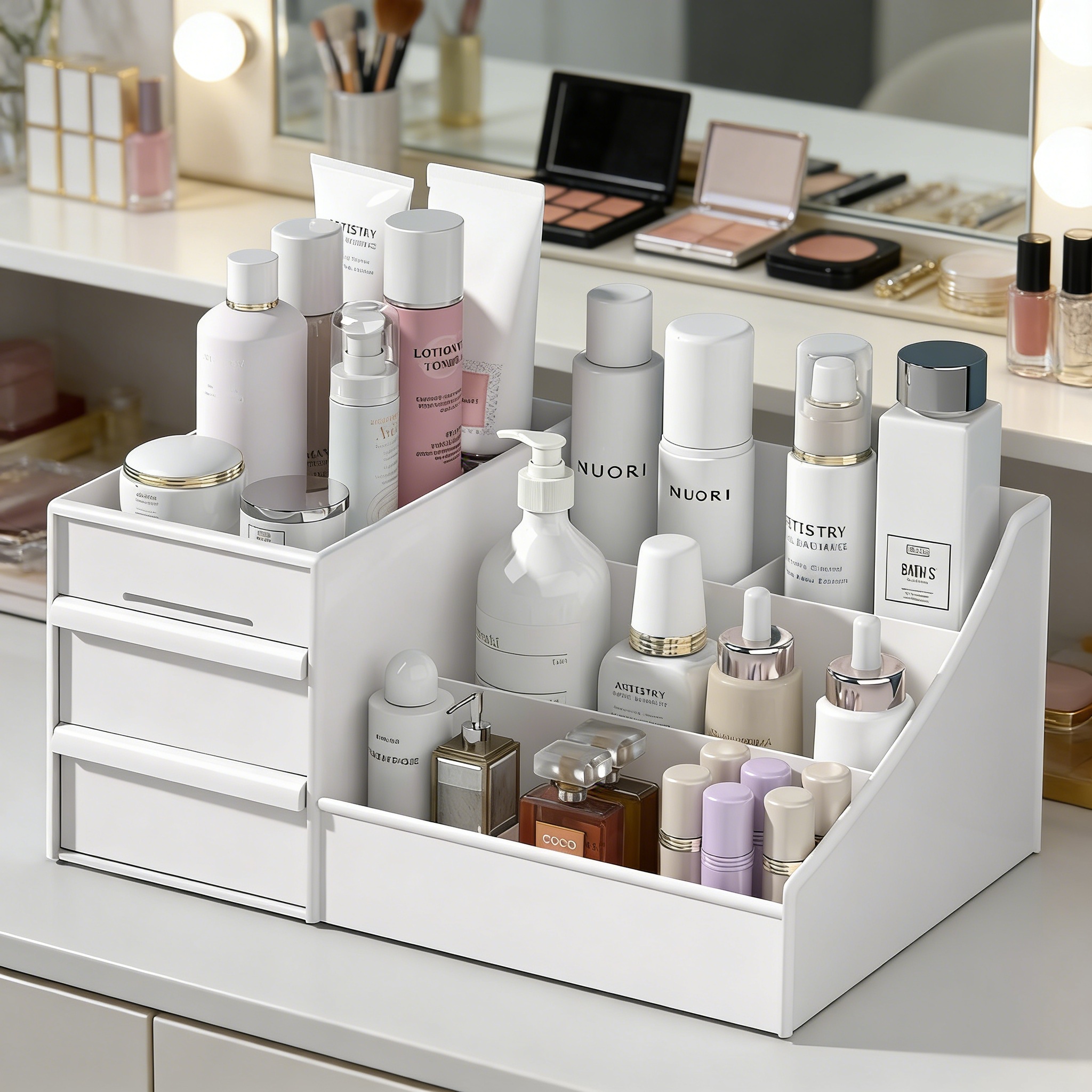 Eleganter Schminktisch Organizer mit Schubladen