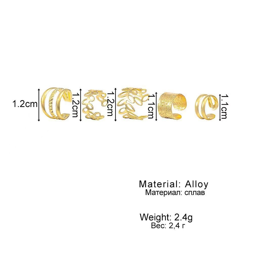 5-teiliges Ohrring-Set vergoldet hypoallergen 4