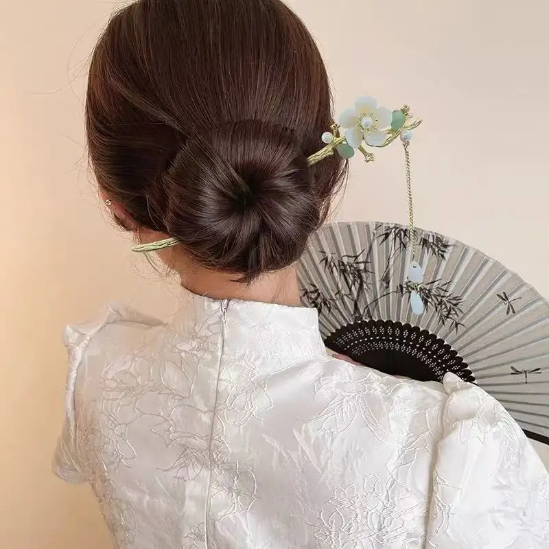 Antike Chinesische Blumen-Haarnadel 2