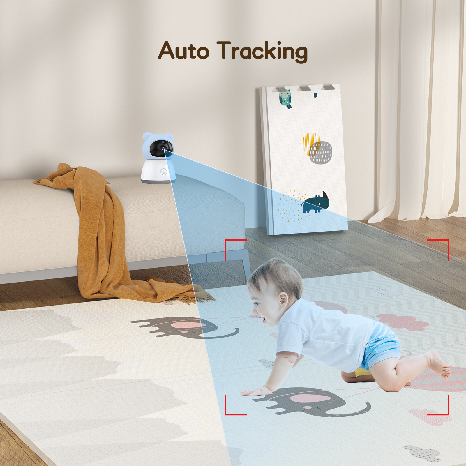2K Smart-WLAN Babyphone 5-Zoll mit Schwenkfunktion 3