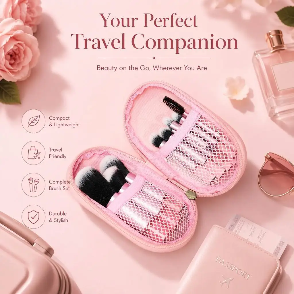 10-teiliges Mini-Make-up-Pinsel-Set mit Etui 3