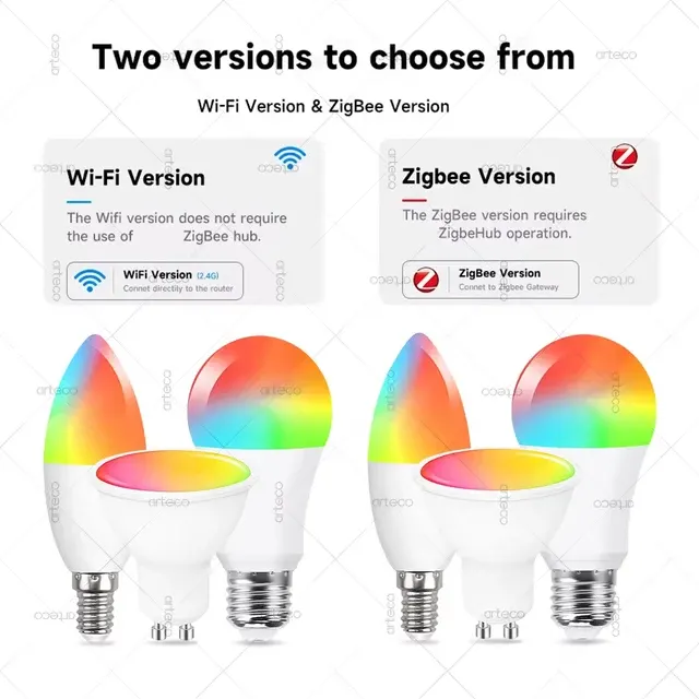 WLAN-LED-Glühbirne E27 dimmbar RGB 2