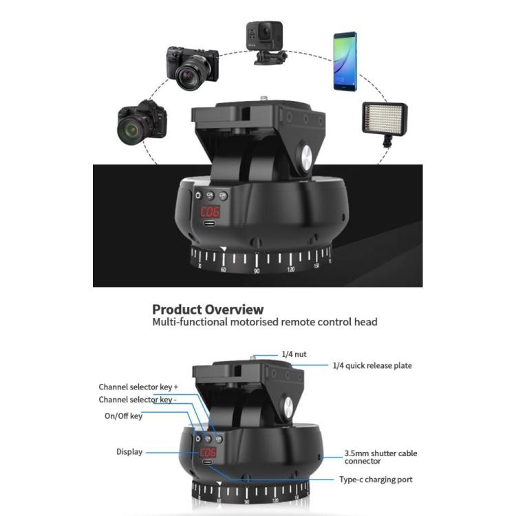 Motorisierter Kamera Gimbal Stabilisator Schwenkkopf 2