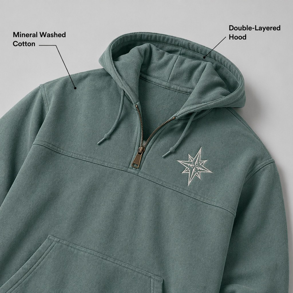 Half-Zip Streetwear Hoodie aus French Terry 2