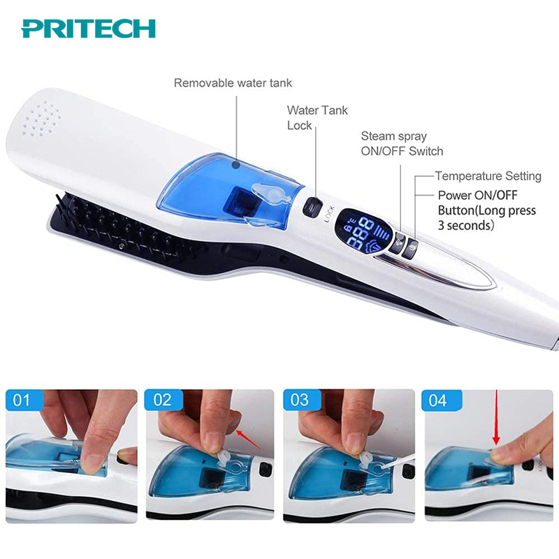 2-in-1 Glätter-Bürste mit Dampffunktion 4