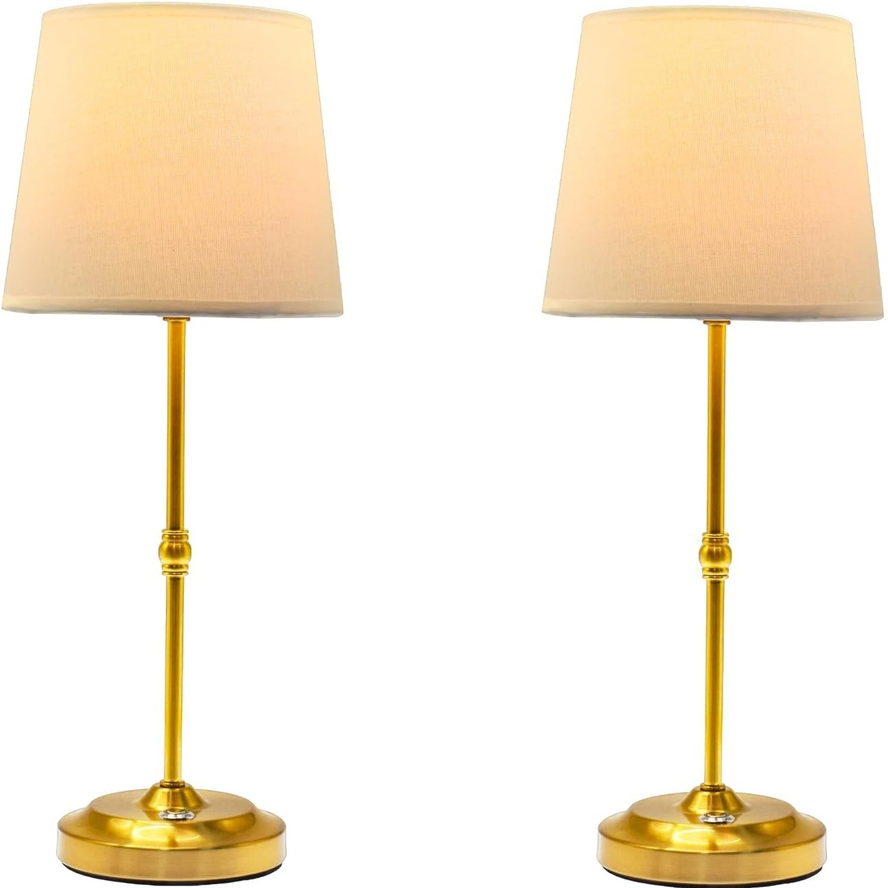 Kabellose Akku-Tischlampe mit Stoffschirm 2