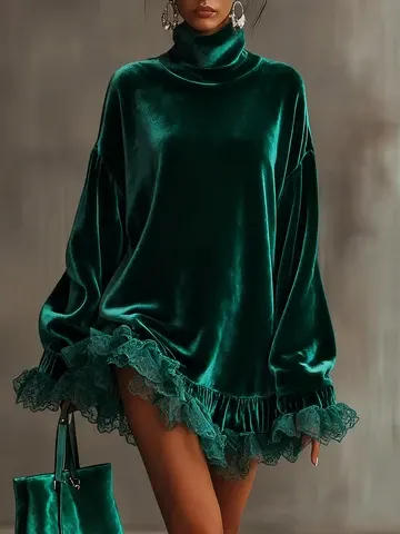 Samt-Spitzenkleid