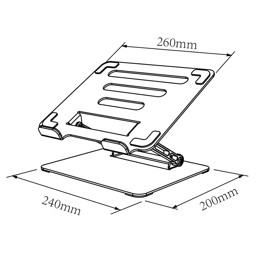 Höhenverstellbarer Laptopständer aus Stahl 2