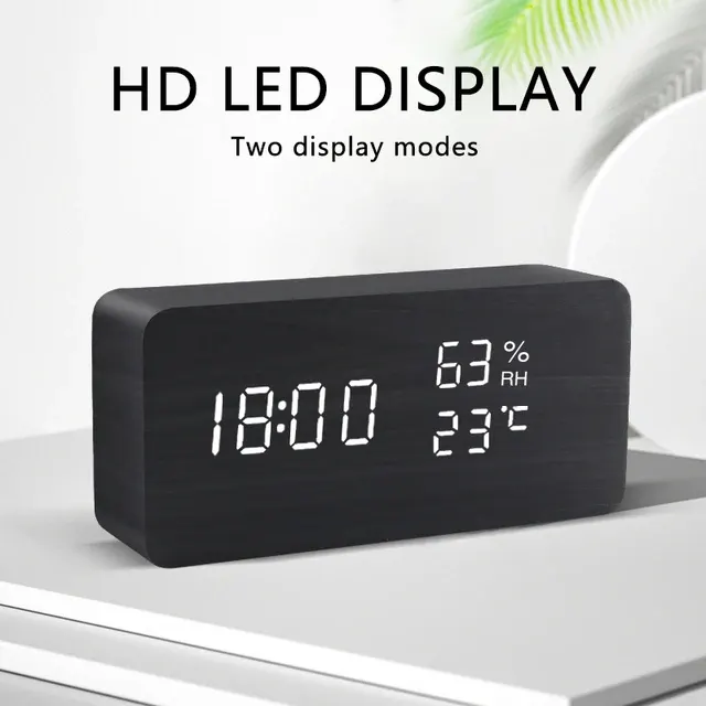 LED-Holzwecker mit Sprachsteuerung 2