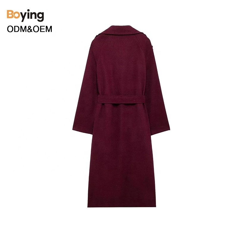 Doppelreihiger Wintertrenchcoat mit Retro-Gürtel 2