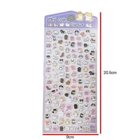 Niedliche 3D-Puffy-Sticker mit Tiermotiven