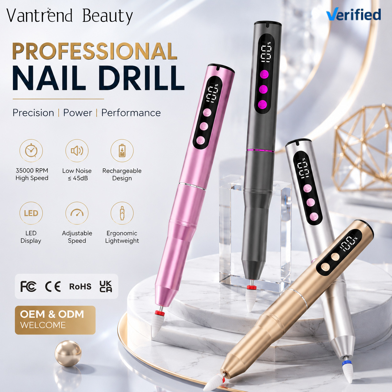 Professionelle Elektrische Nagelfräse USB-Akku