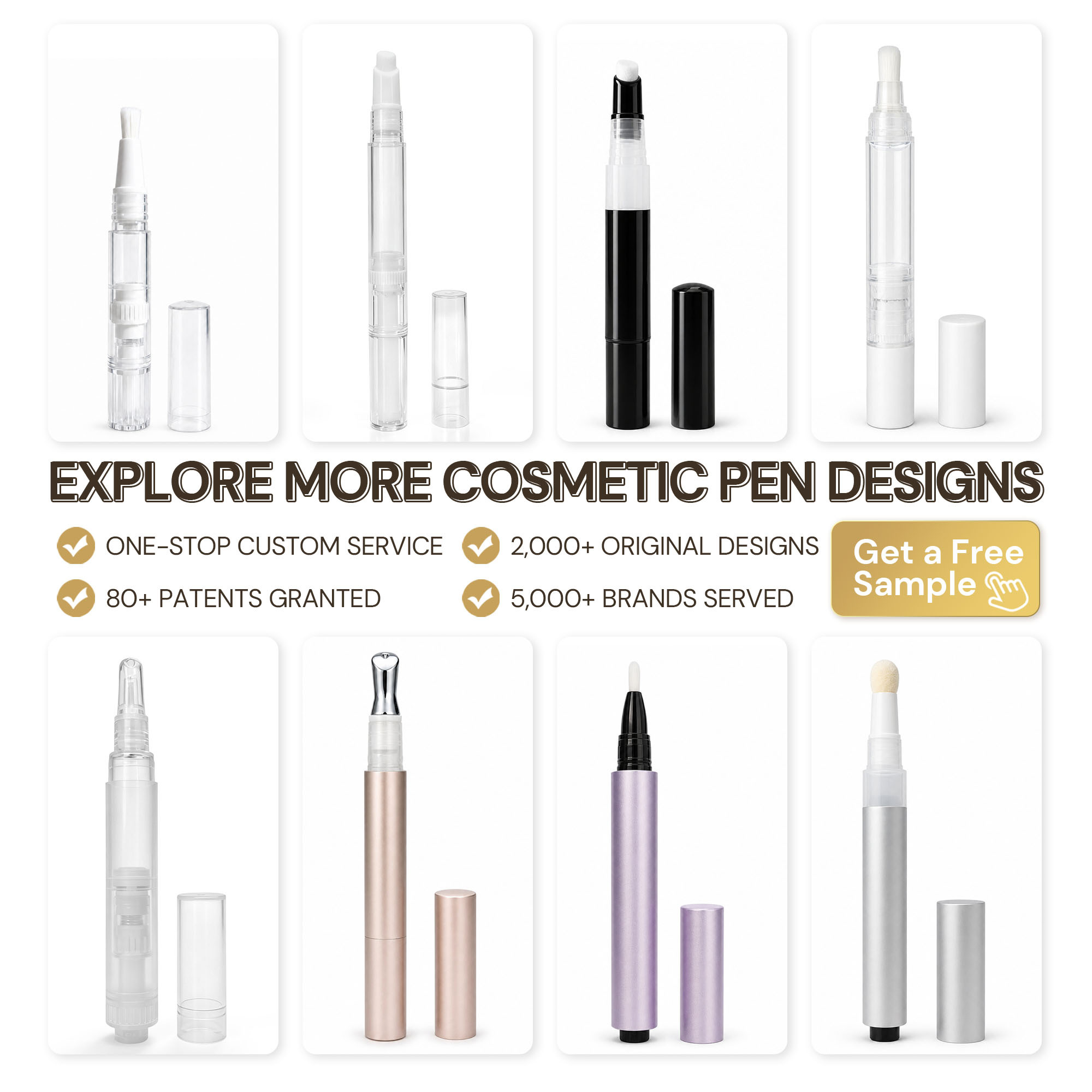 Leerer Lipgloss-Stift in Gold 4