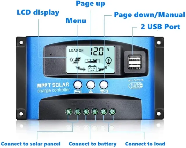 MPPT Solarladeregler mit LCD-Display 4