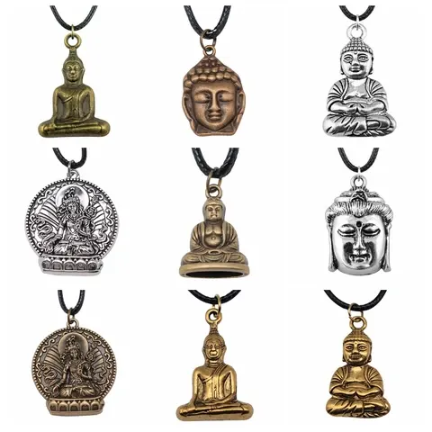 Buddha-Statue-Anhänger-Halskette