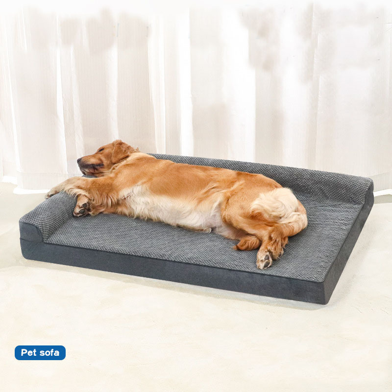 Dunkelgraues Plüsch-Hundebett, waschbar 4