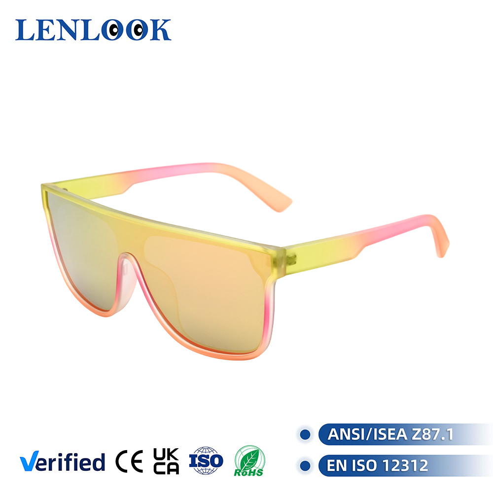 Quadratische Sonnenbrille mit Regenbogen-Rahmen
