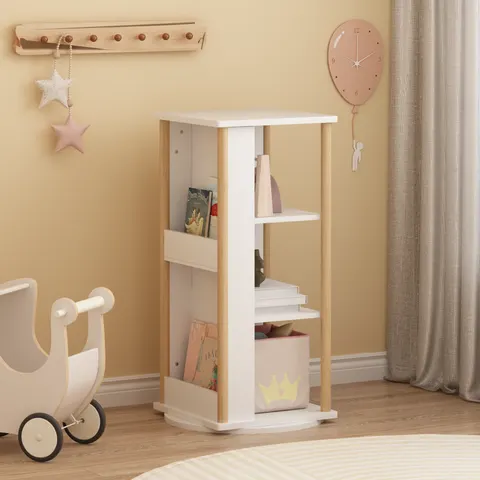 360°-Drehregal für Kinderbücher mit Tafel