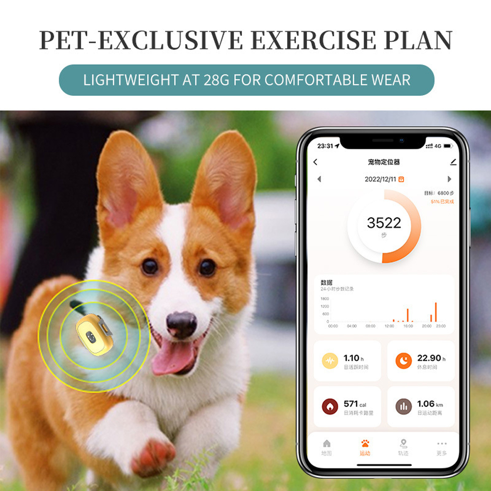 Multi-GPS-Hundeortung mit Streckenverlauf IP67 3